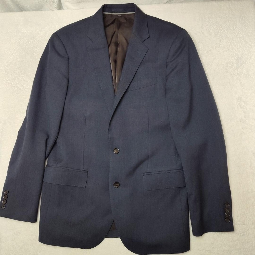 J.CREW Suit Jacket Mens 38R Blue Wool Ludlow Slim Two-Button Notch Tollegno